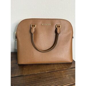 Authentic Michael Kors Veronica Medium Dome Satchel Bag Brown